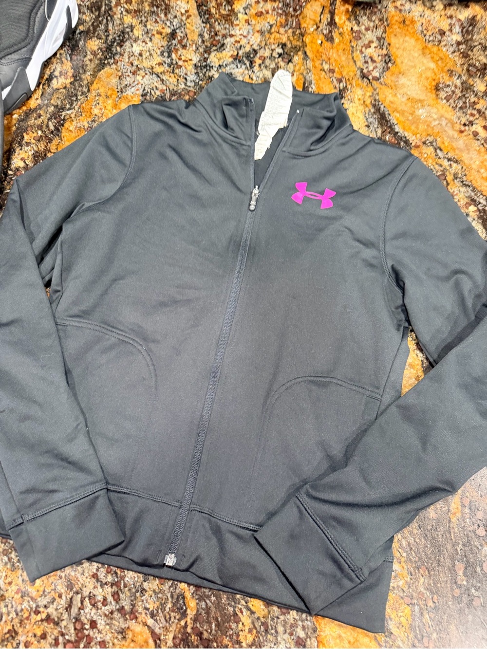 Under Armour Black Jacket with Pink Logo